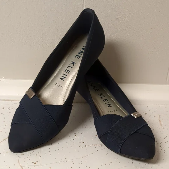 Navy Anne Klein Ballet Flats Slip Ons Size 7 Otavia Dress Shoes - Picture 3 of 9